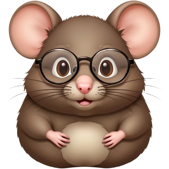 Rat with a big belly and glasses emoji