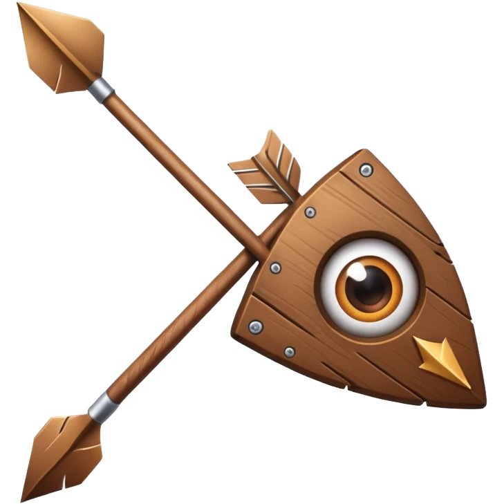 an arrow with cartoon eyes emoji