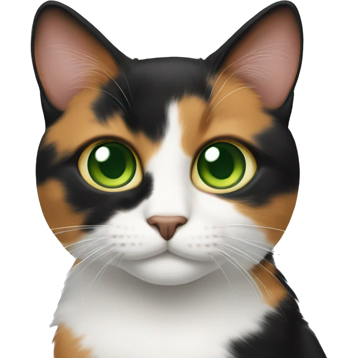 Calico cat with green eyes emoji