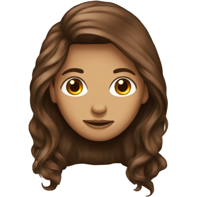 brown long hair emoji