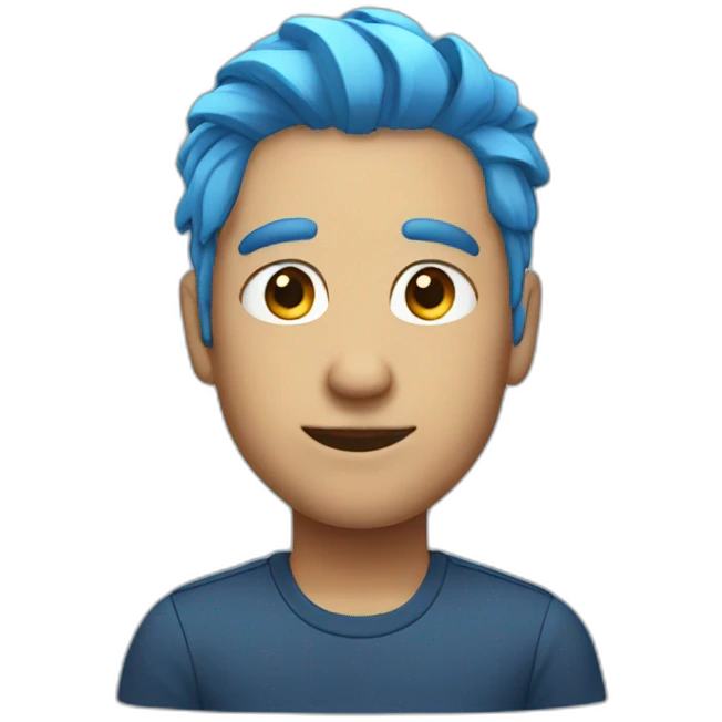 Blue hair  emoji