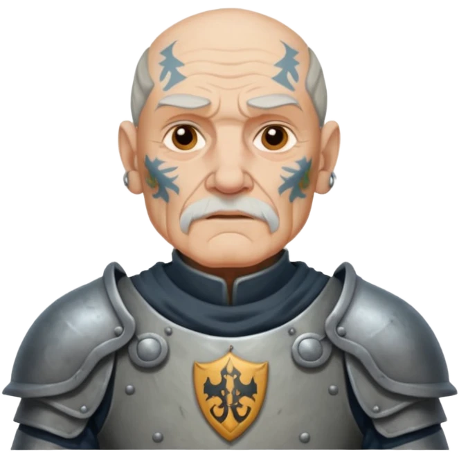 elderly tattooed knight emoji