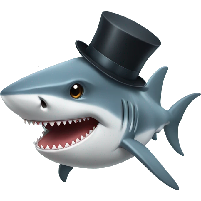 Shark with tophat emoji