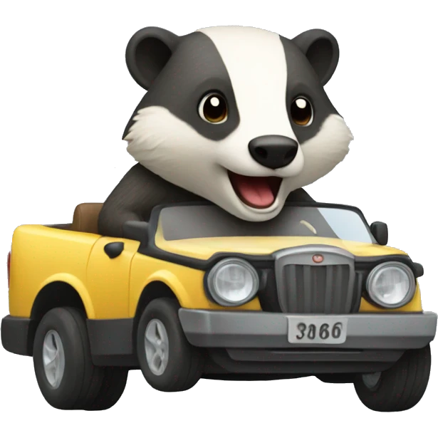 A badger driving a car emoji