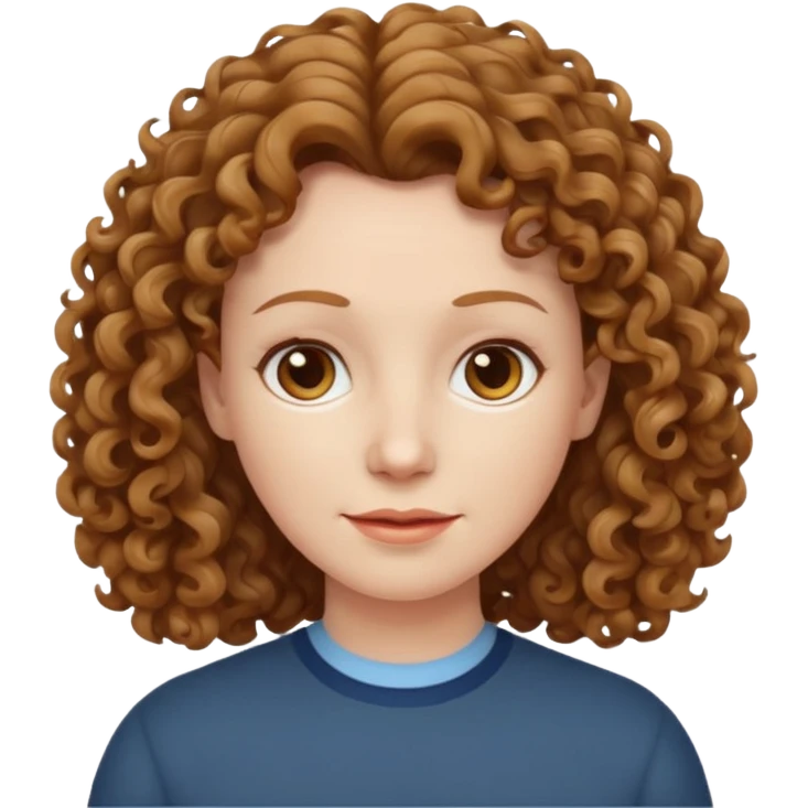 really long hair light brown curly pale skin middle age but really long hair emoji