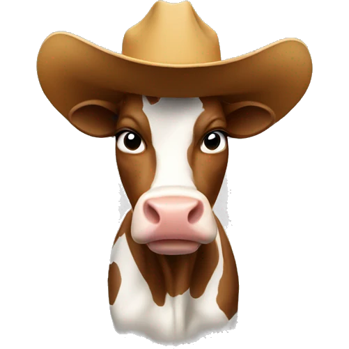 Cow with a cowboy hat emoji