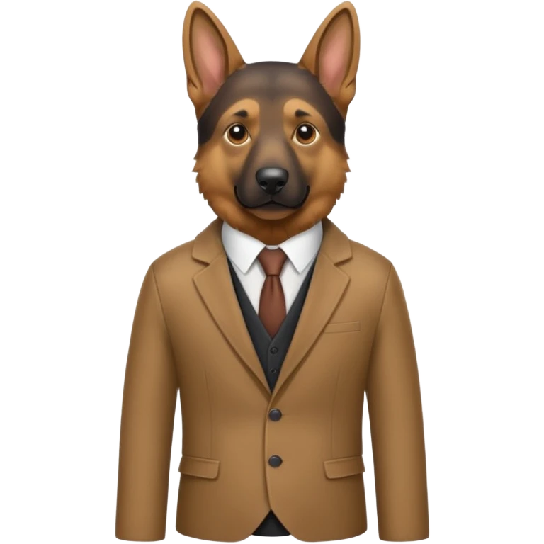 German shepherd wearing a suit emoji