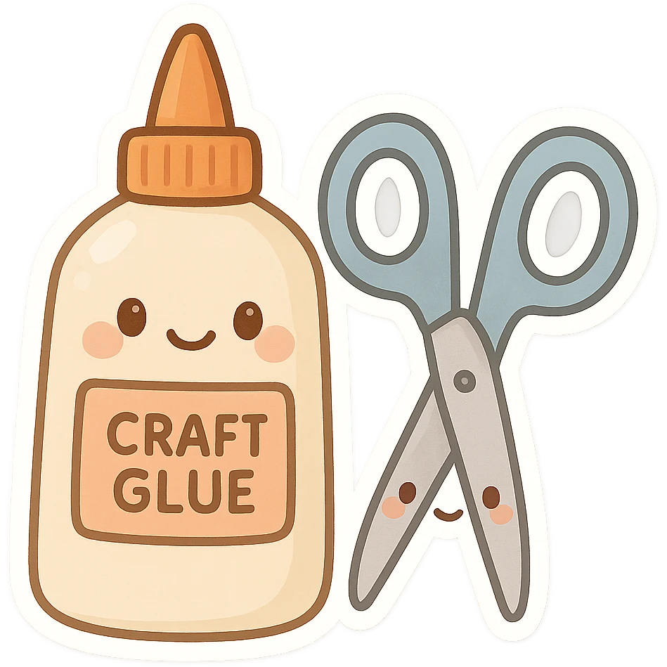craft glue and scissors emoji