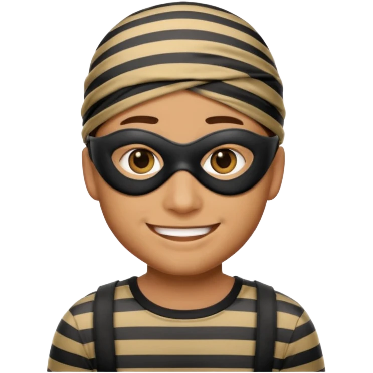 A theif robber emoji,Stripped shirt,eye mask. emoji