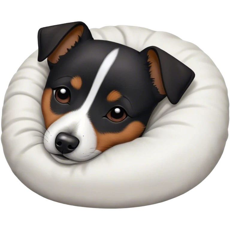 Sleeping black jack russell emoji
