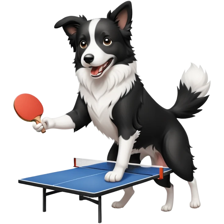 Border Collie Dog playing Ping Pong emoji