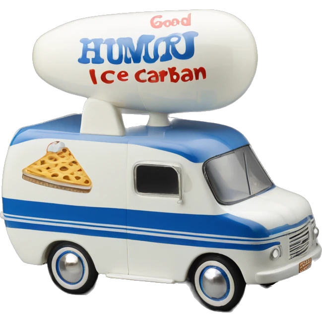 Good humor ice cream caravan, 1965,blue and white  emoji