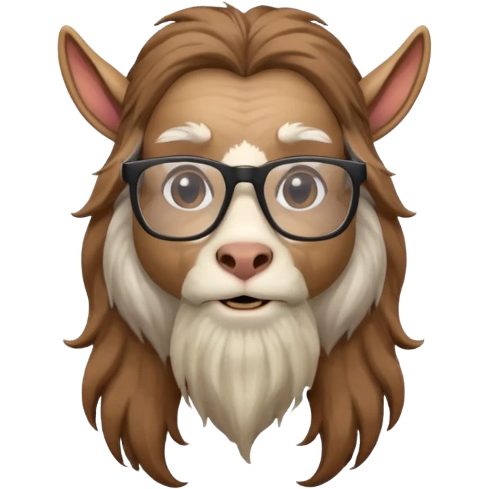 long hair goat with glasses and shirt  emoji