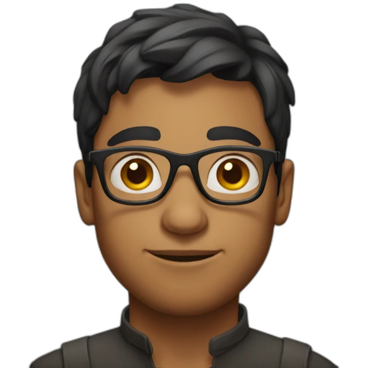 Indian young adult with glasses no beard emoji
