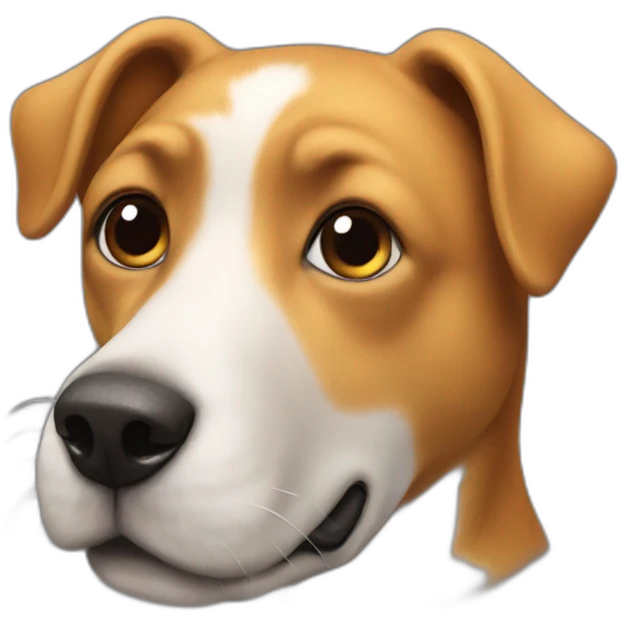A dog who kissed a car emoji