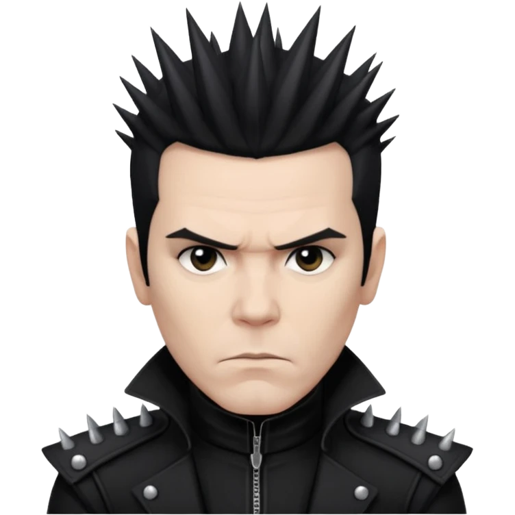 Richard Kruspe, serious look, spiky hair, black clothing emoji