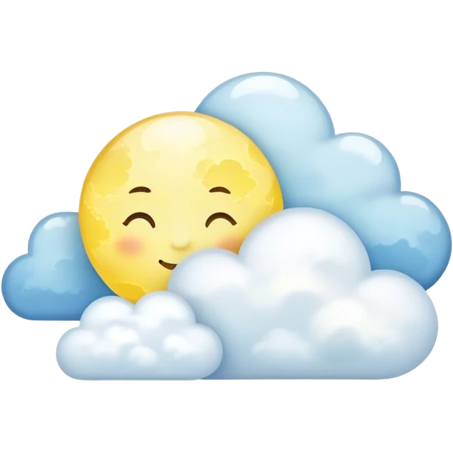 Yellow Moonlight and mini cloud left and right side with beautiful finish  emoji