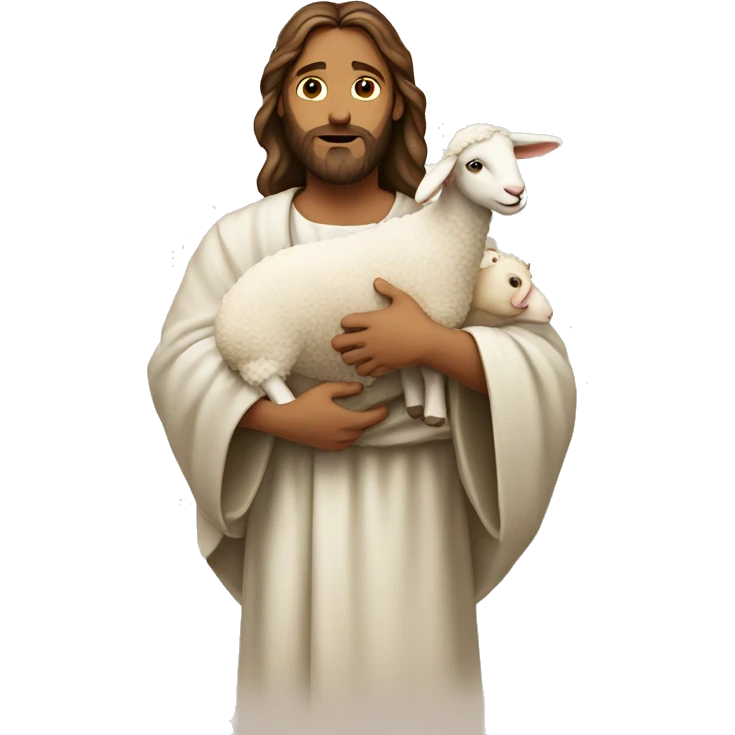 Jesus carrying a lamb emoji