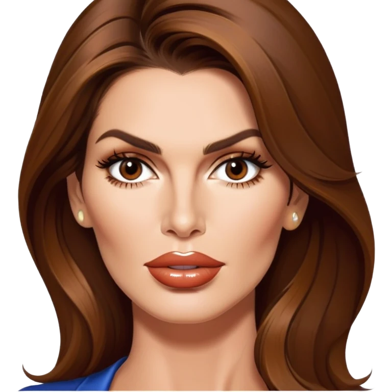 Cindy Crawford supermodel with beauty mark above her lip, brown hair emoji