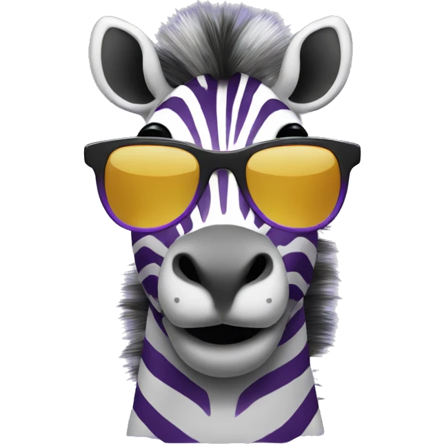 purple Zebra with sunglasses  emoji