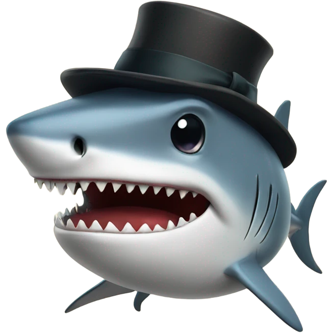 shark with tophat emoji