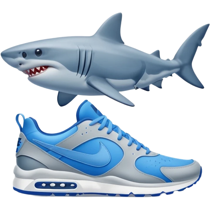 Shark with blue Nike sneakers emoji