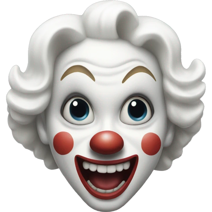 a screaming white clown with white make up emoji