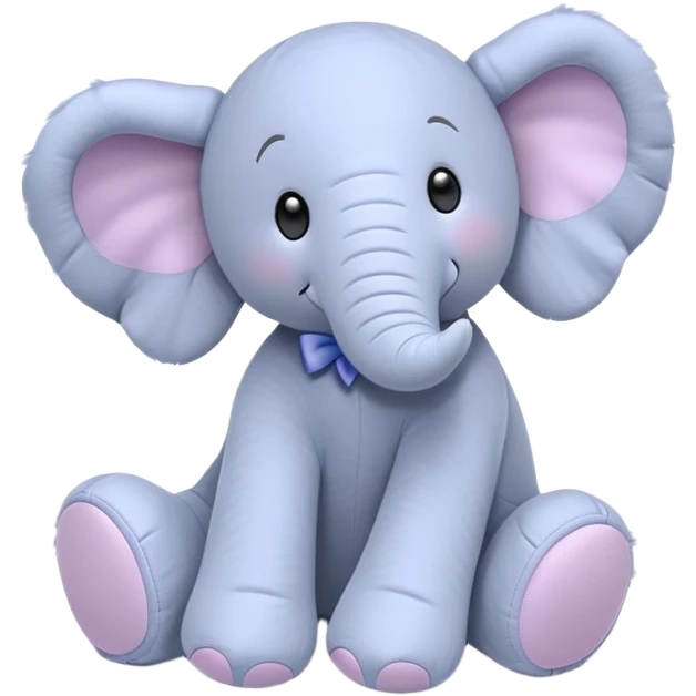jellycat plush Elephant with periwinkle bow emoji