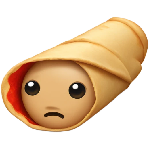 Taquito with tired eyes with red veins emoji