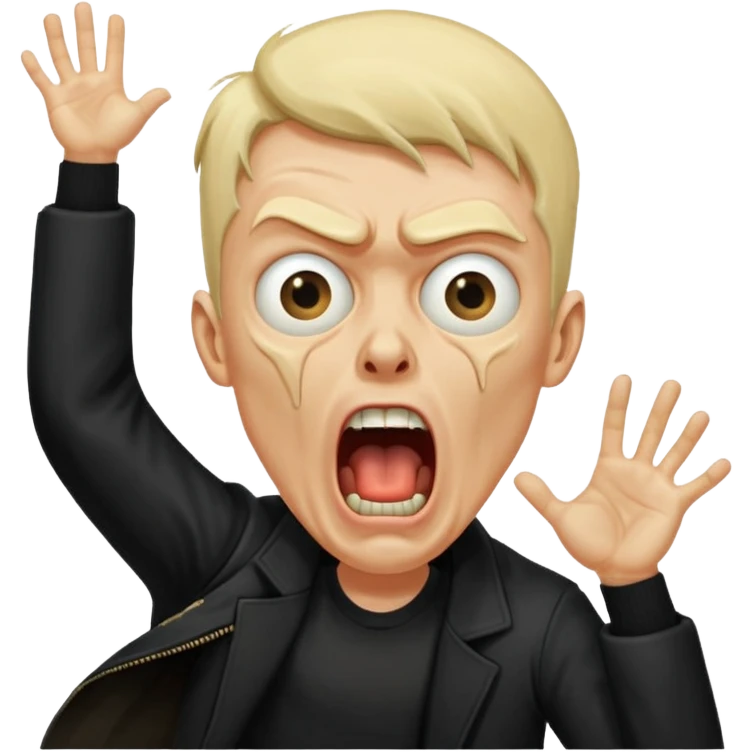 FAI LO STESSO UOMO CON LA GIACCA NERA (LA PRIMA IMMAGINE A SINITRA DELL ULTIMA RAPPRESENTAZIONE) CHE URLA DA DOLORE TIPO URLO DI MUNCH emoji