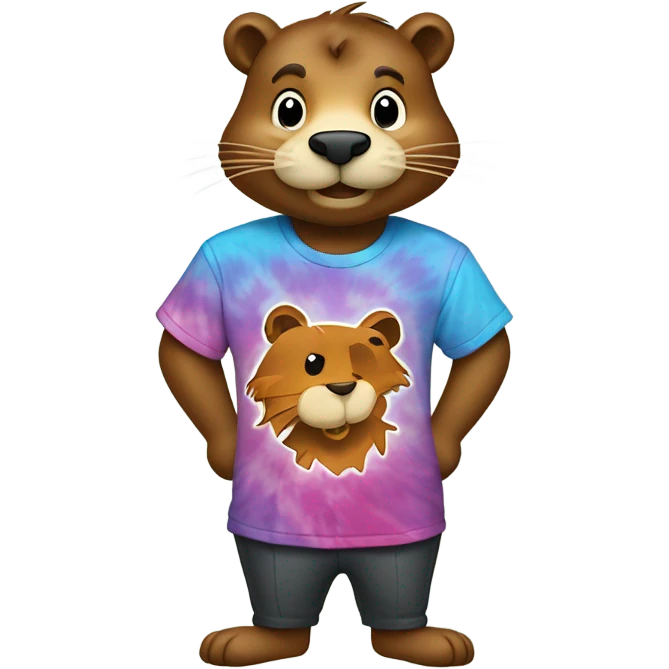 Tye-dye tshirt with a beaver on it emoji