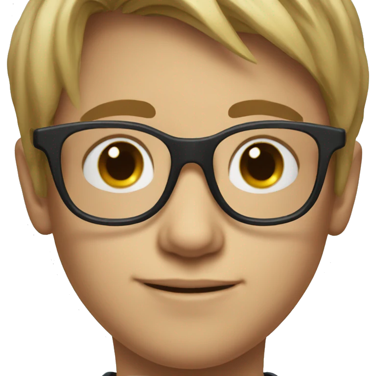 realistic portrait of boy with glasses emoji