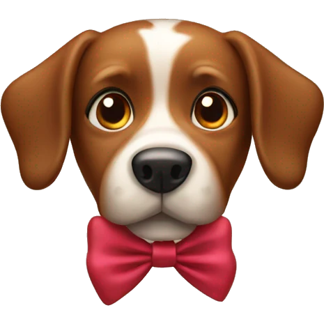 Brown dog with a bow emoji