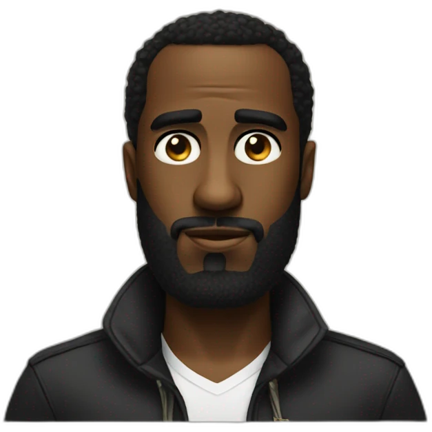 P diddy with Big beard and no wrikle on his forehead emoji