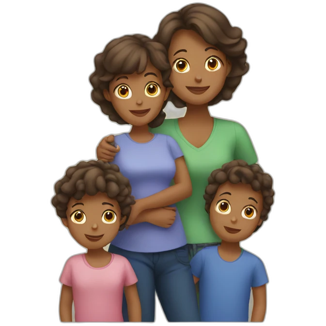 mom with 4 kids emoji