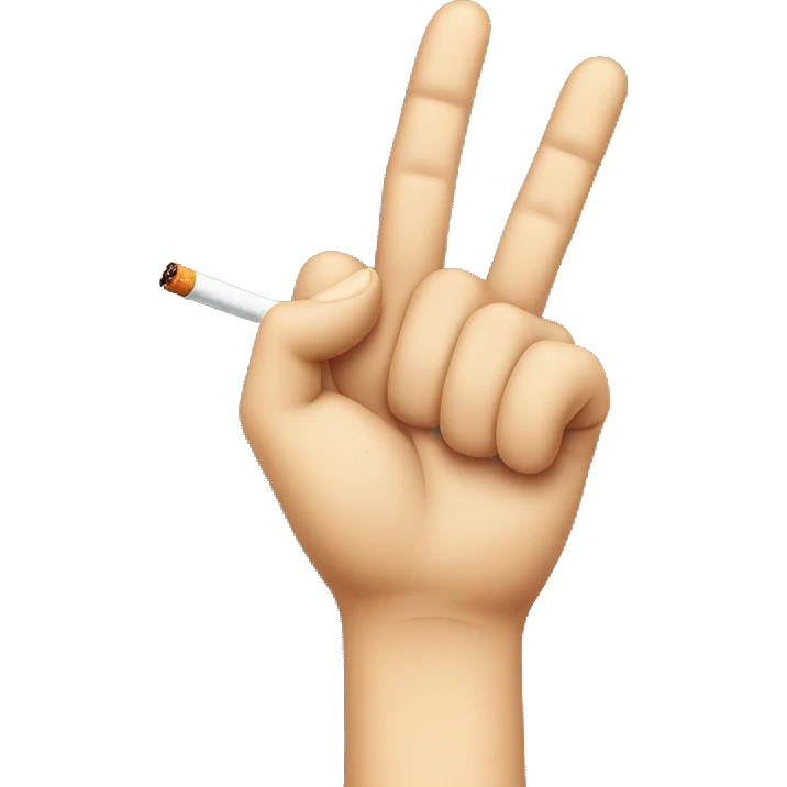 Okay hand gesture with cigarette emoji