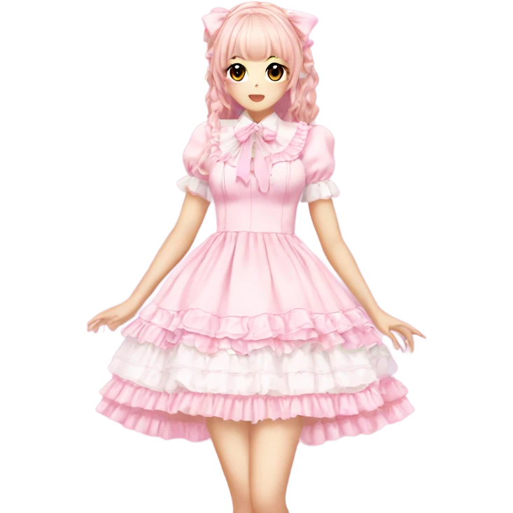 light pink lolita hime gyaru dress  emoji