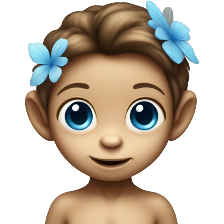 tiny fairy bird monkey with Blue eyes baby girl emoji