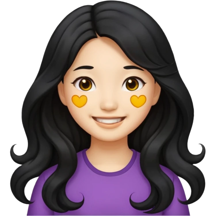 Asian girl with long wavy hair emoji emoji
