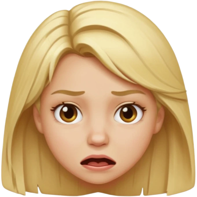 a blonde haired girl taking a really bad smelly poop emoji