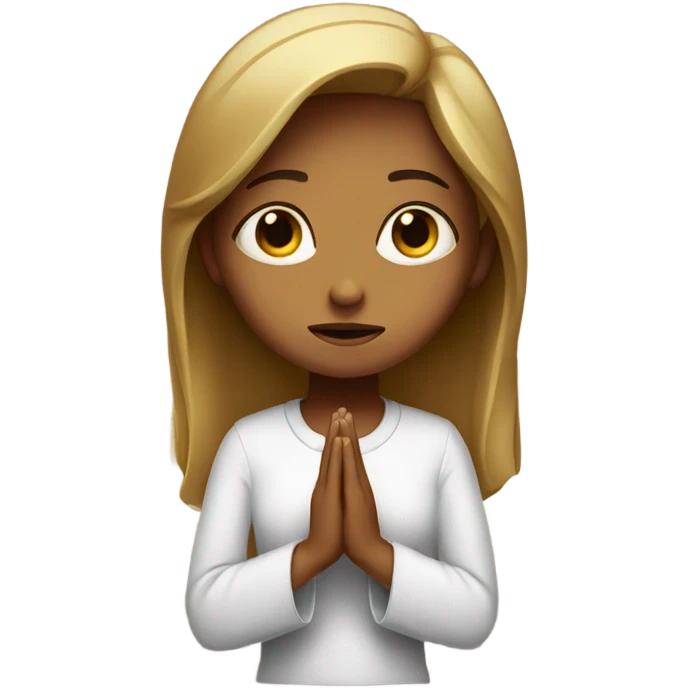 girl praying with serious face emoji