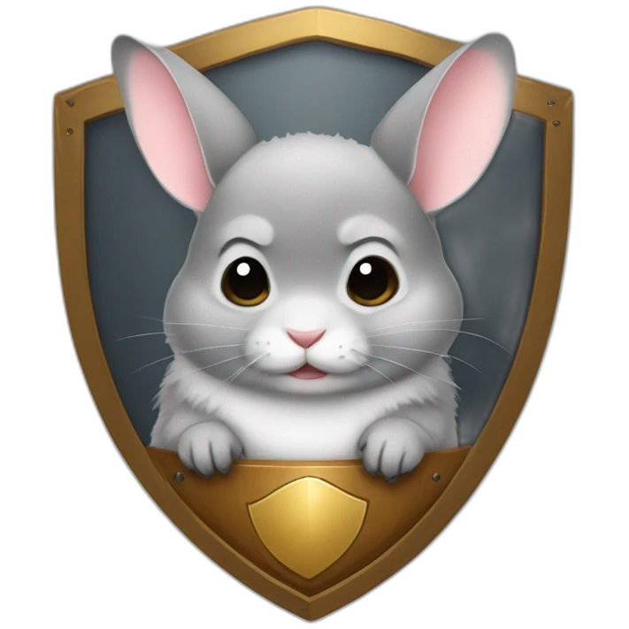 chinchilla with a shield emoji