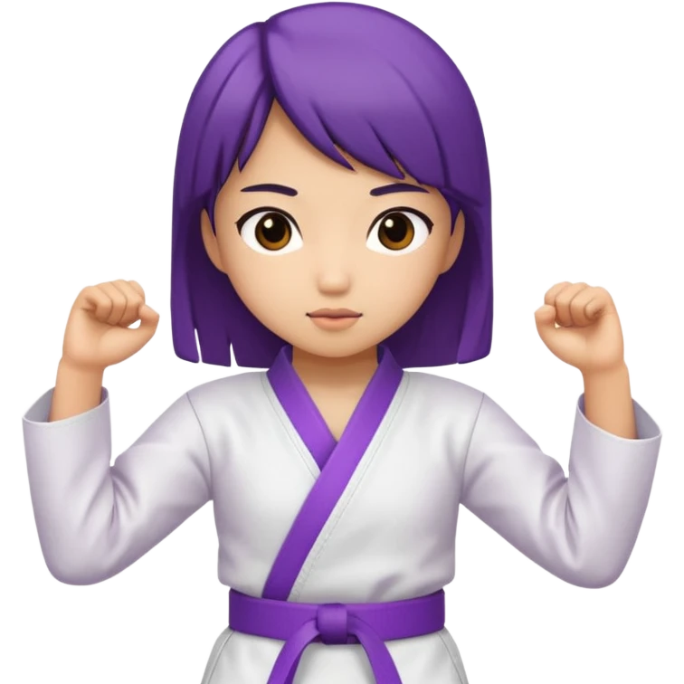 karate girl with violet belt emoji