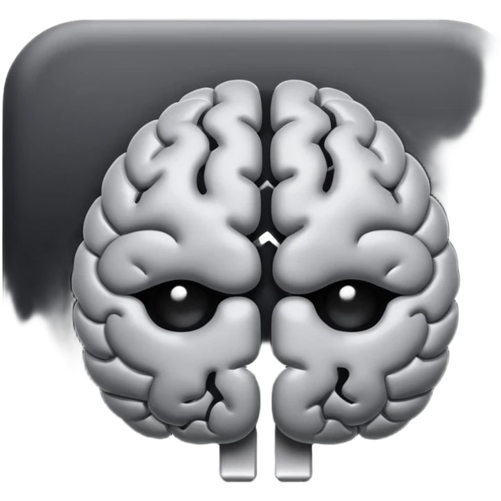 only brain in black  emoji