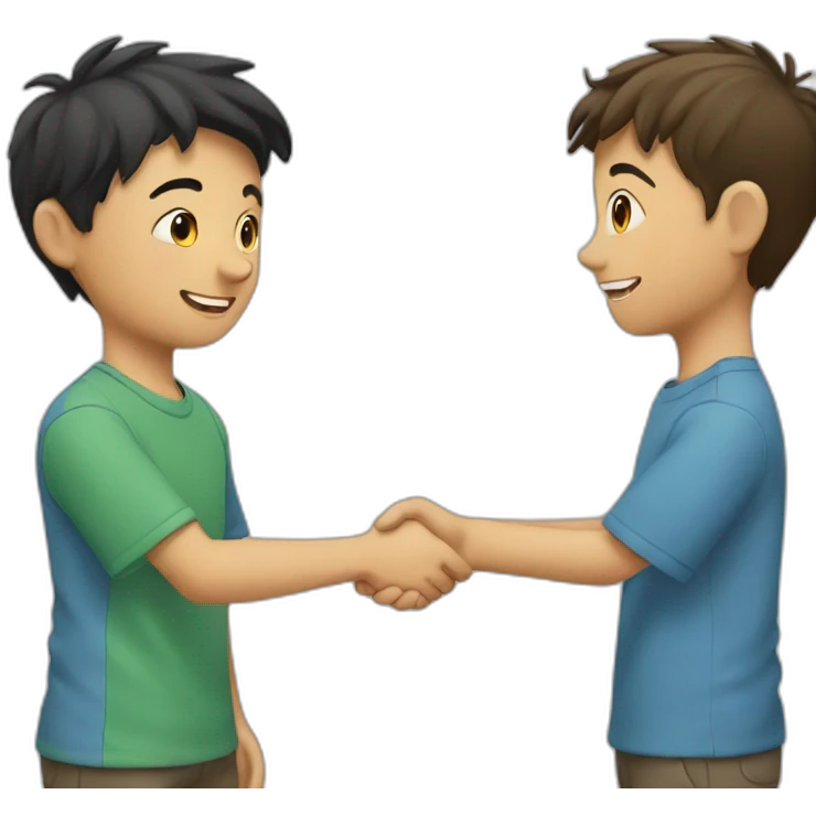A boy handshaking with other boy emoji