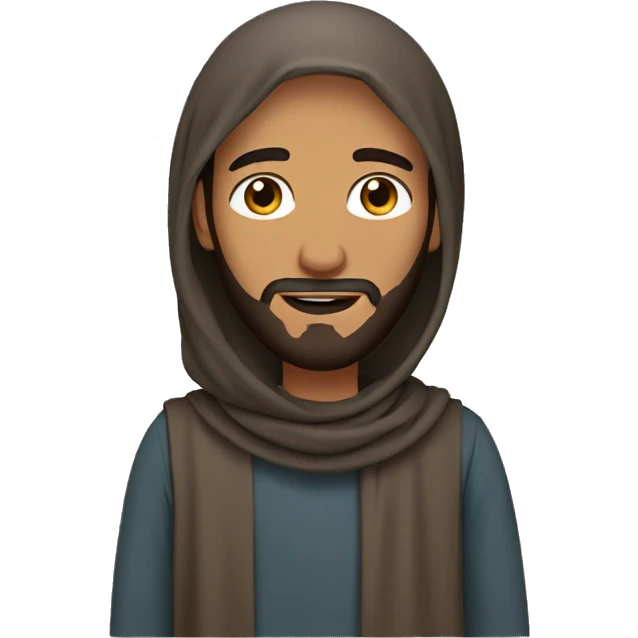 Brown Arab man with beard and hijab emoji