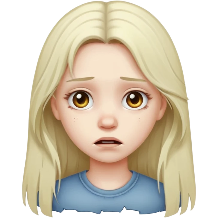 A girl choking herself emoji