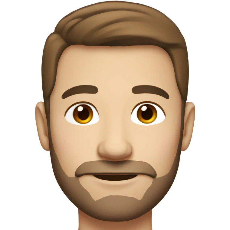 man with brown hair, white skin, and brown eyes, about 45 years old emoji
