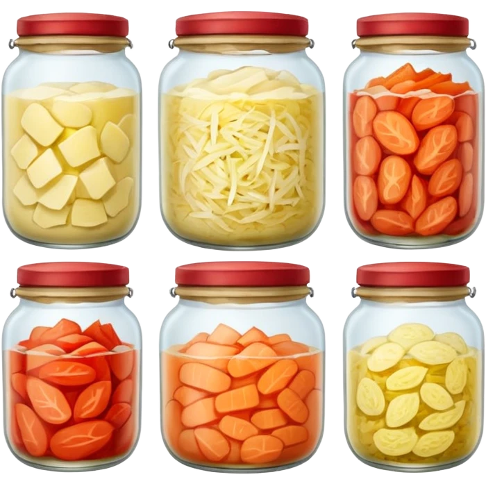 sauerkraut and kimchi in jars emoji