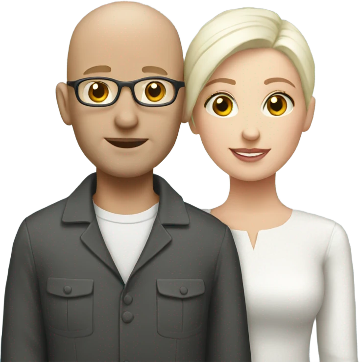 White bald couple emoji